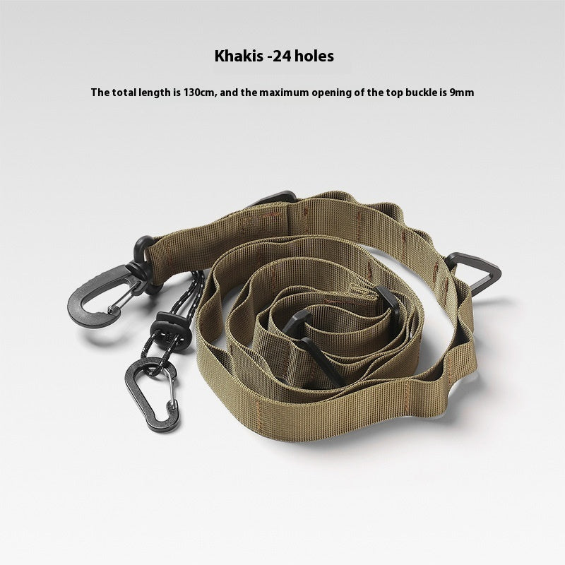 KFX-5029821 Hanging Rope Clothesline Storage Belt - 130cm, Black & Khaki Options