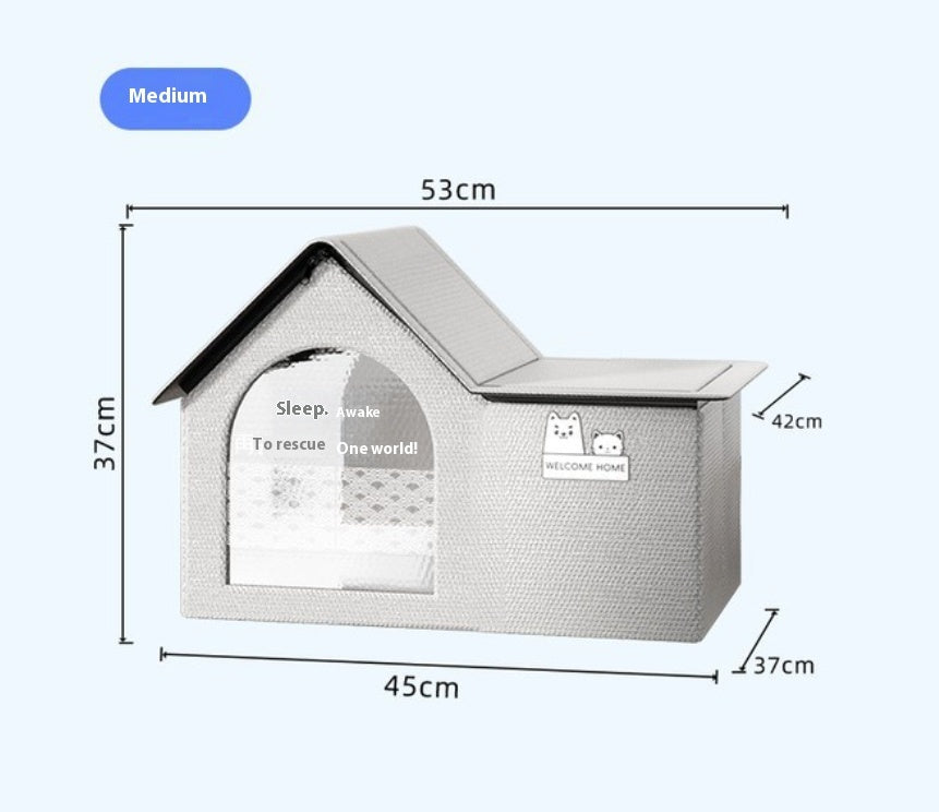 KFX-5030077 Cooling Cat House with Ice Mat for Summer Comfort - Medium & Large Size Available