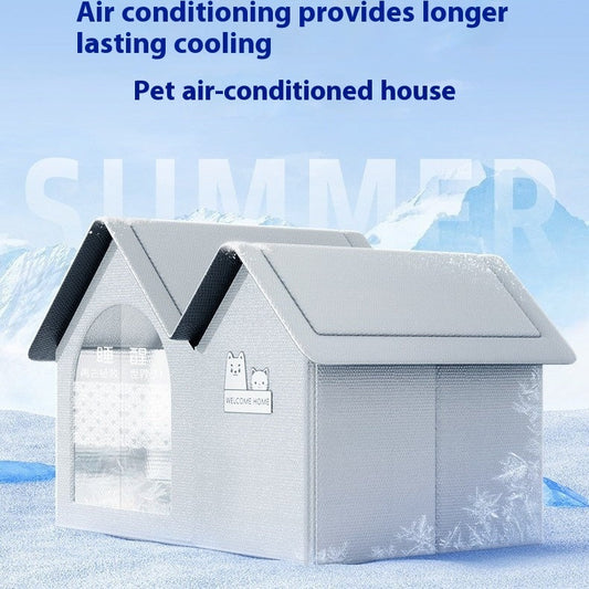 KFX-5030077 Cooling Cat House with Ice Mat for Summer Comfort - Medium & Large Size Available
