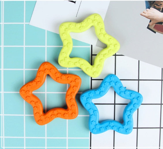 KFX-5030845 Rubber Star Pet Molar Stick for Dogs and Cats - Tooth Grinding Toy