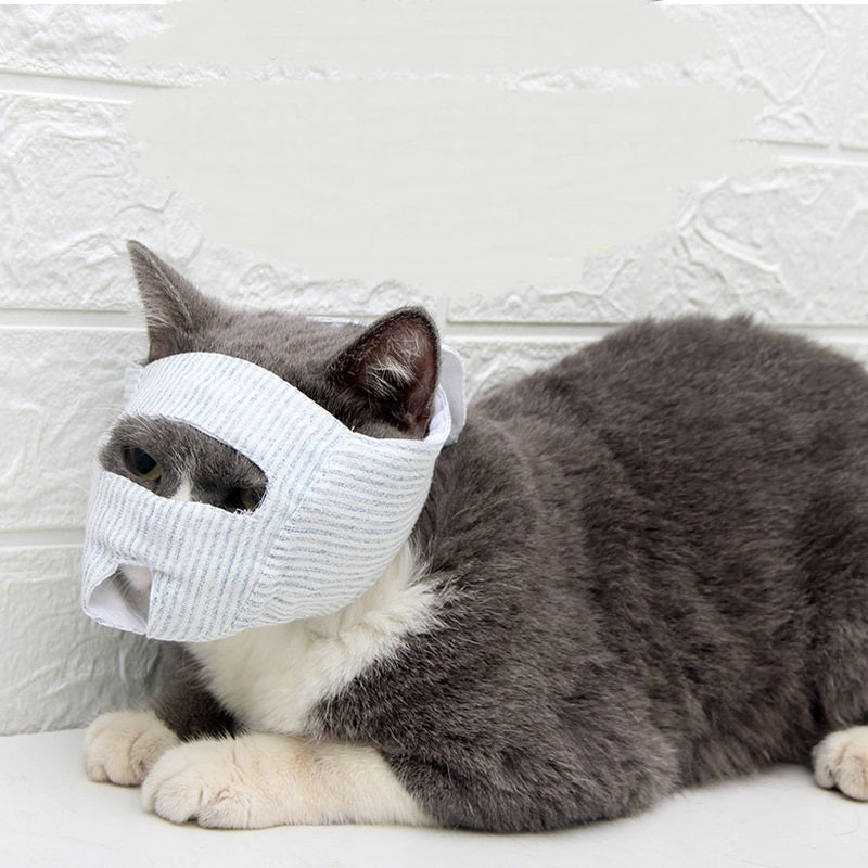 KFX-5033661 Breathable Cat Mask for Eye Drops, Nail Trimming, and Ear Cleaning - Anti-Bite Design