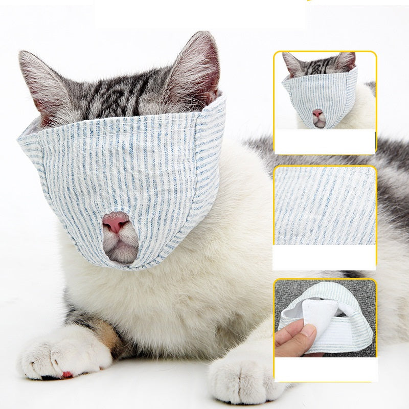 KFX-5033661 Breathable Cat Mask for Eye Drops, Nail Trimming, and Ear Cleaning - Anti-Bite Design