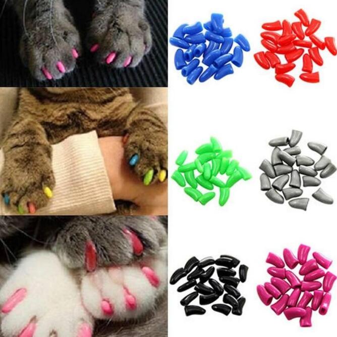 KFX-5033789 Pet Nail Covers - 20 Count, Adjustable Sizes for Dogs 0.5-25 kg