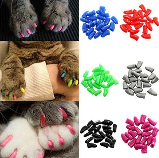 KFX-5033789 Pet Nail Covers - 20 Count, Adjustable Sizes for Dogs 0.5-25 kg