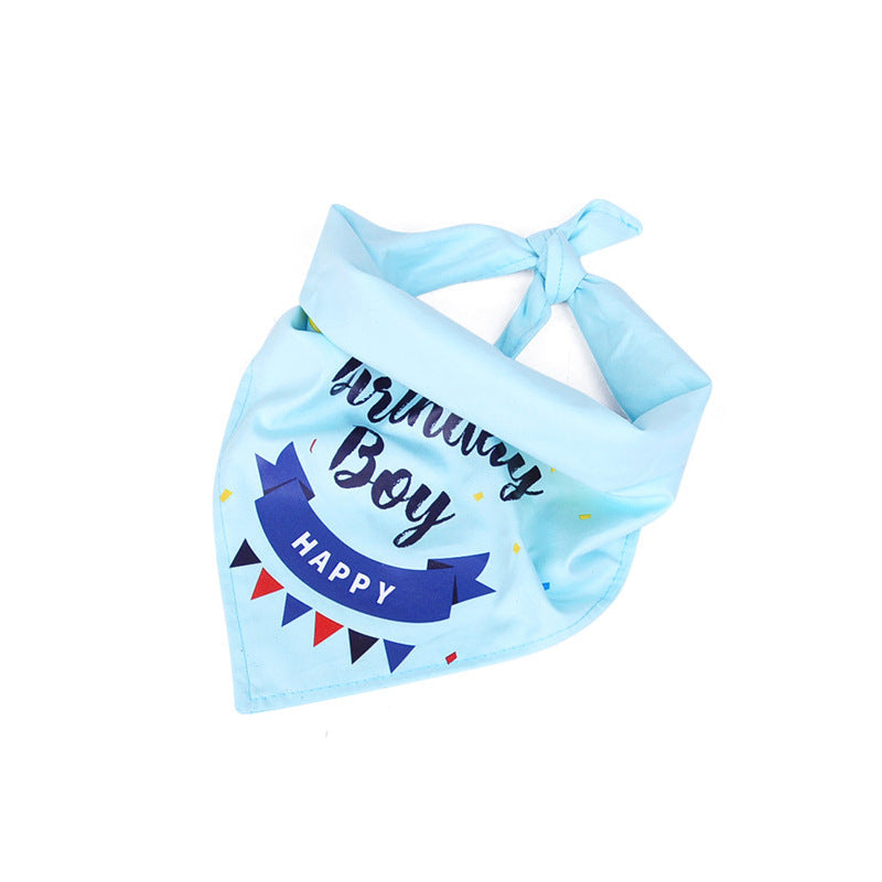 KFX-5034173 Adorable Pet Birthday Party Scarf - Pull Flag Bib Hat Bow Tie, One Size, Twill Cotton & Fabric