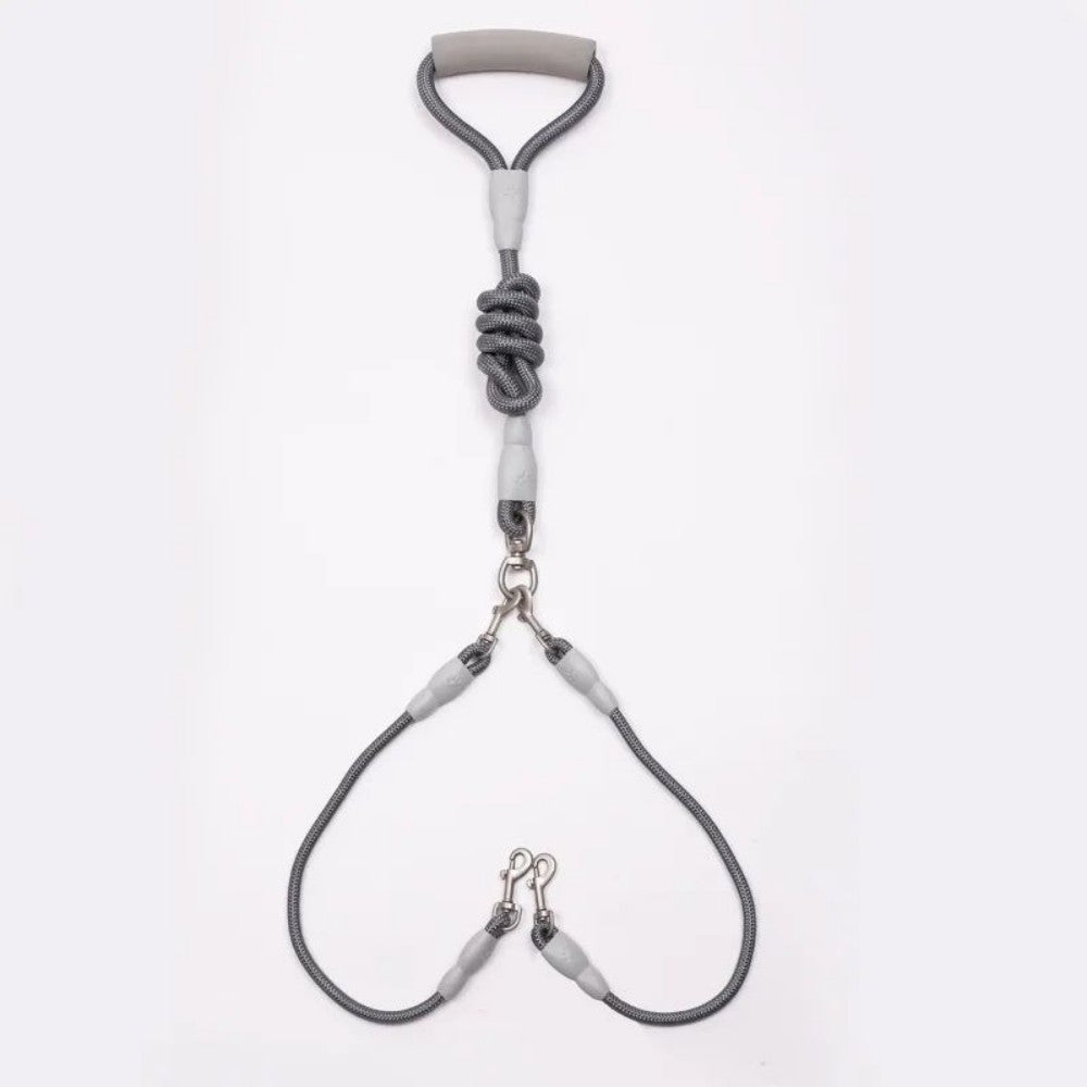 KFX-5035581 Double-Headed Dog Leash for Two Dogs - Nylon Rope with Soft Foam Handle
