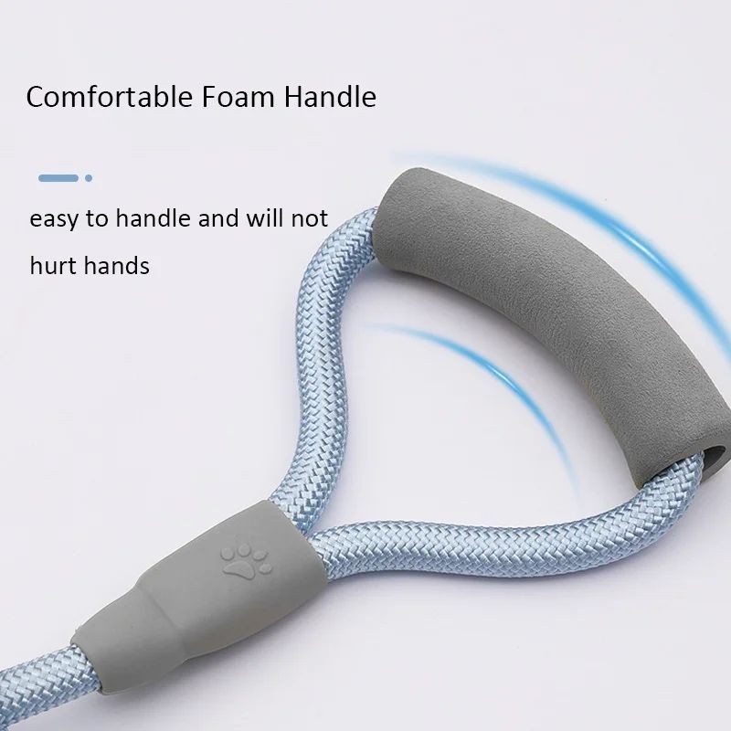 KFX-5035581 Double-Headed Dog Leash for Two Dogs - Nylon Rope with Soft Foam Handle
