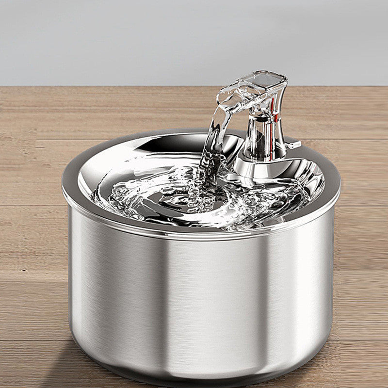 KFX-5035965 Stainless Steel Automatic Over-Circulating Cat Water Dispenser with Filter and Sensor