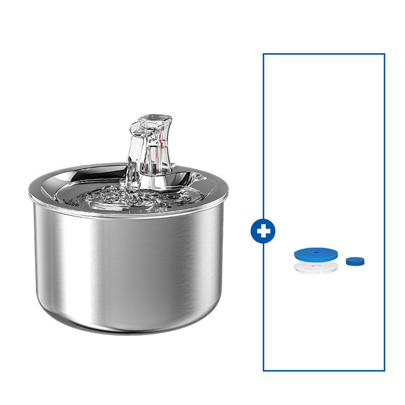 KFX-5035965 Stainless Steel Automatic Over-Circulating Cat Water Dispenser with Filter and Sensor