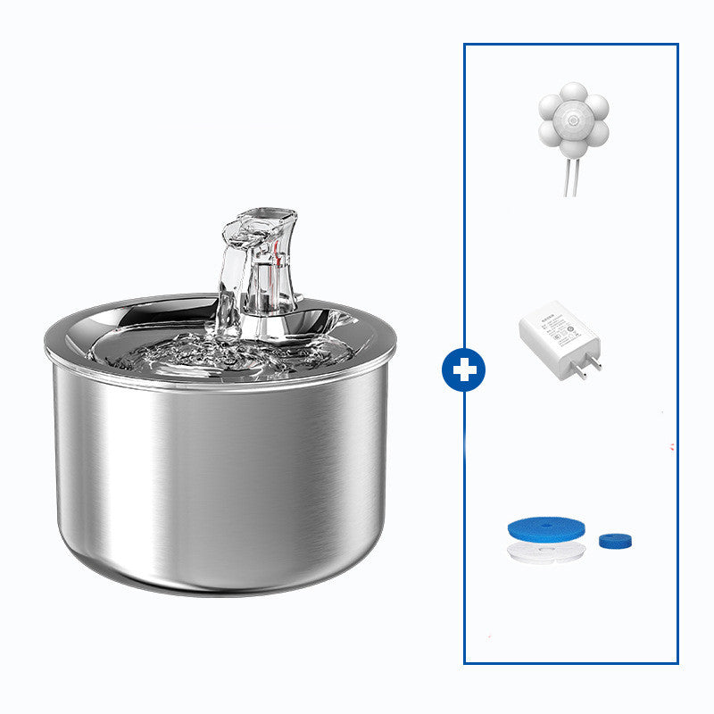 KFX-5035965 Stainless Steel Automatic Over-Circulating Cat Water Dispenser with Filter and Sensor