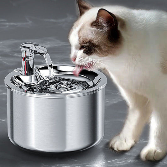 KFX-5035965 Stainless Steel Automatic Over-Circulating Cat Water Dispenser with Filter and Sensor
