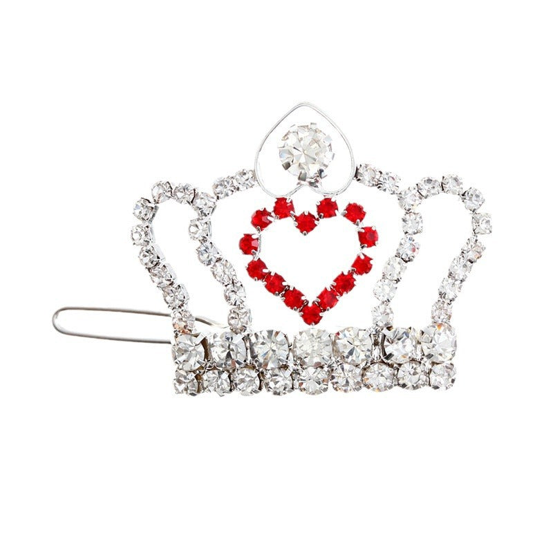 KFX-5040573 Rhinestone Crown Hair Clip for Dogs and Cats - Princess Style Barrettes