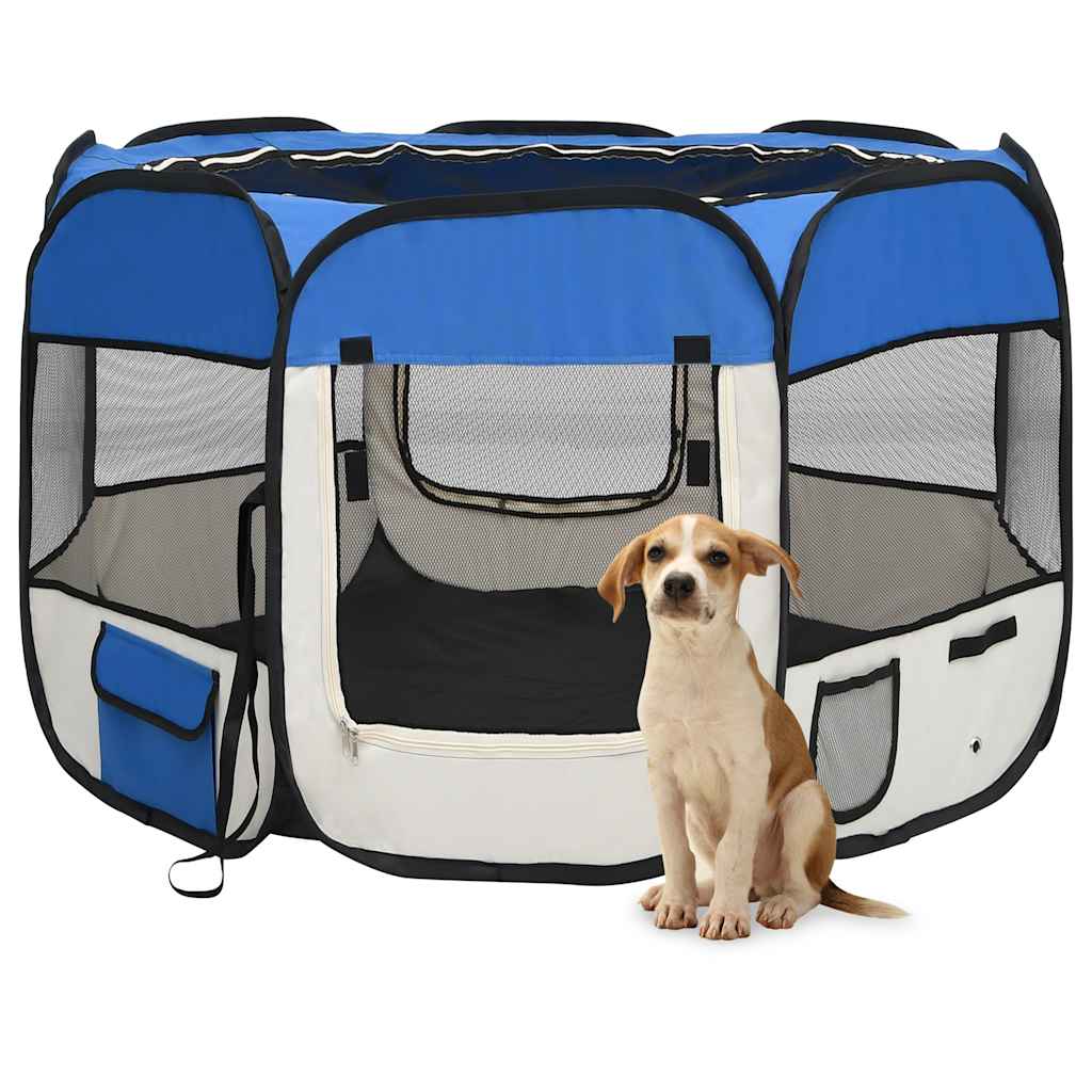KFX-5040829 Foldable Puppy Playpen with Carrying Bag - Lightweight Steel Frame, Mesh Sides for Good Airflow, Multiple Sizes Available