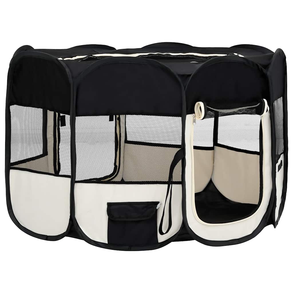 KFX-5040829 Foldable Puppy Playpen with Carrying Bag - Lightweight Steel Frame, Mesh Sides for Good Airflow, Multiple Sizes Available