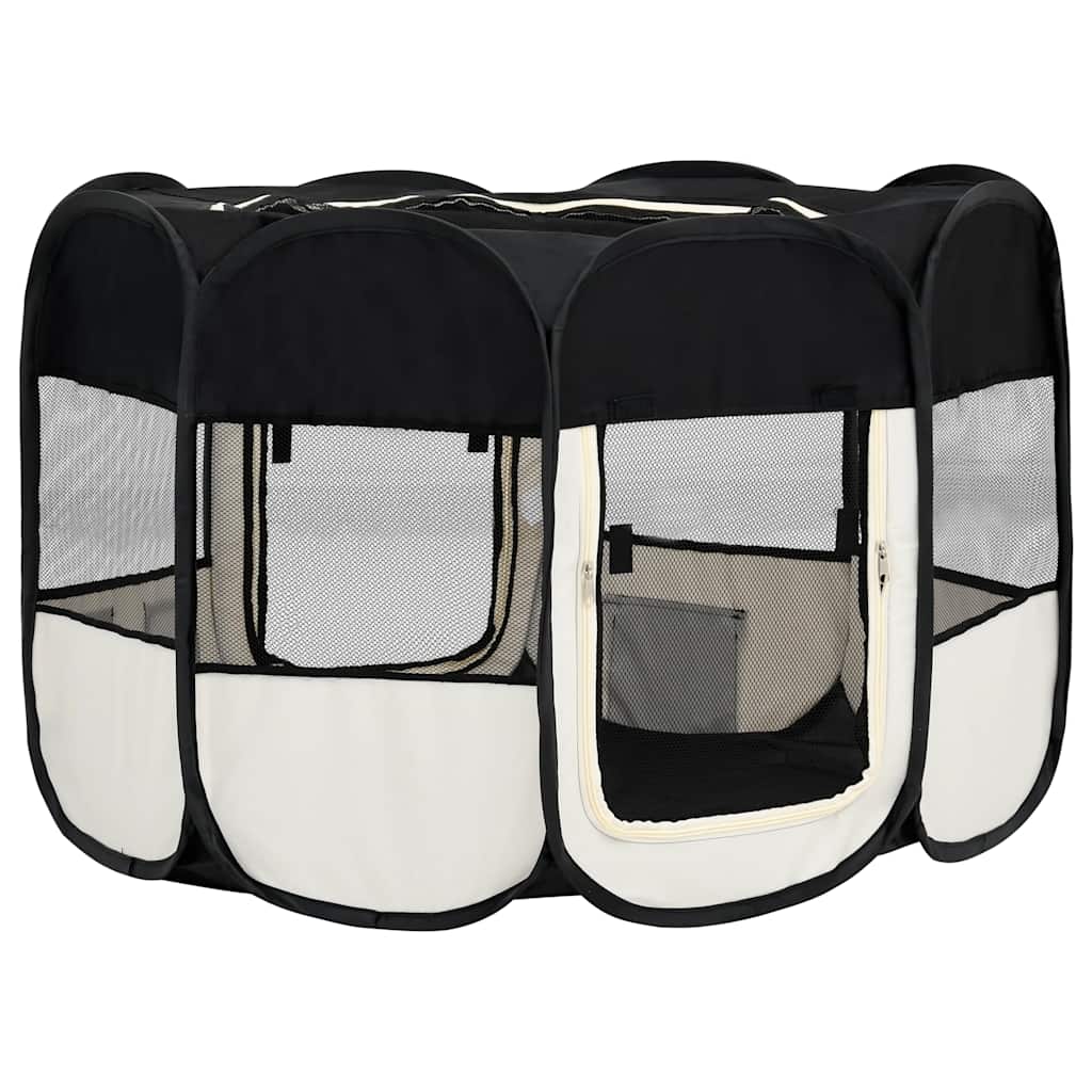 KFX-5040829 Foldable Puppy Playpen with Carrying Bag - Lightweight Steel Frame, Mesh Sides for Good Airflow, Multiple Sizes Available