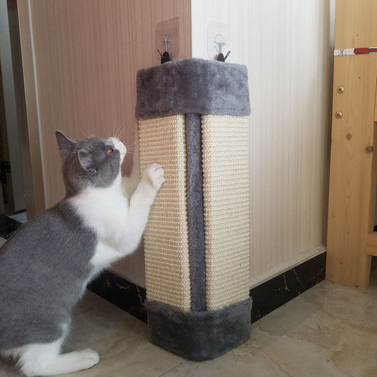 KFX-5041725 Eco-Friendly Foldable Cat Scratcher with Natural Sisal and Cat Grass Gift
