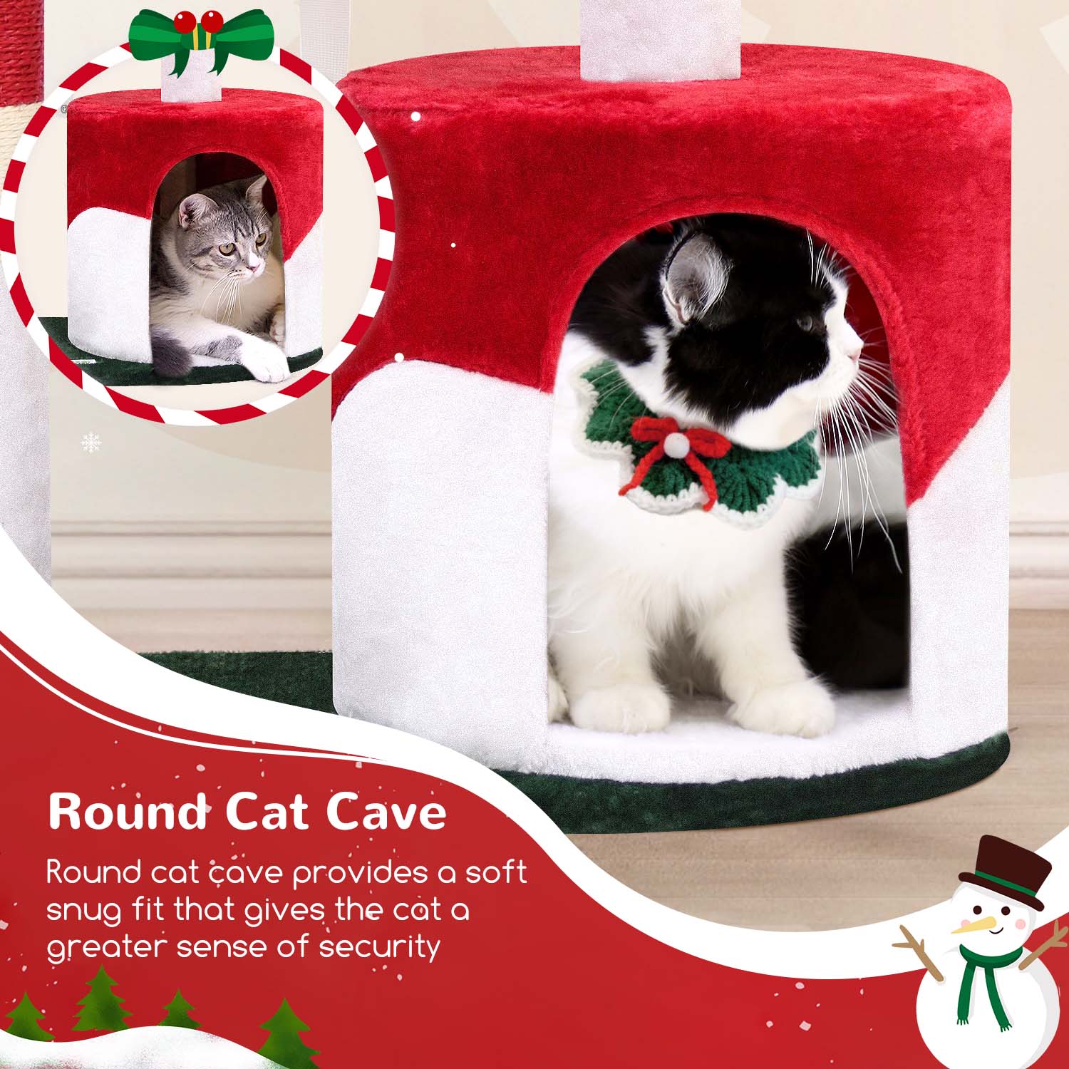 KFX-5044797 Christmas-Themed 33-Inch Cat Climbing Frame for Fun and Play