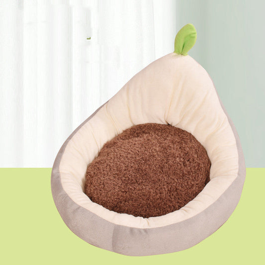 KFX-5045565 Detachable Avocado-Themed Pet Kennel for Small Dogs and Cats - Available in Yellow Green and Gray White