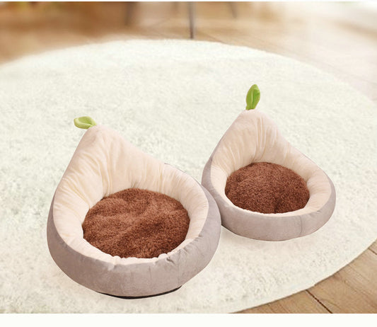KFX-5045565 Detachable Avocado-Themed Pet Kennel for Small Dogs and Cats - Available in Yellow Green and Gray White