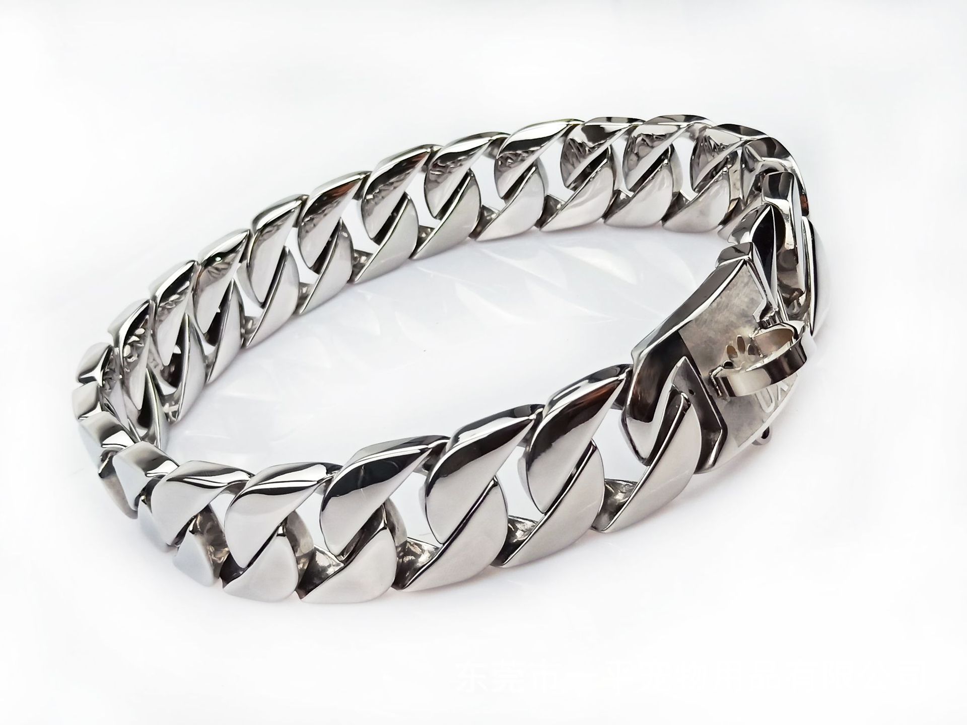 KFX-5049277 Gold Stainless Steel Dog Collar - 32mm Width, Multiple Lengths Available (40cm to 65cm)