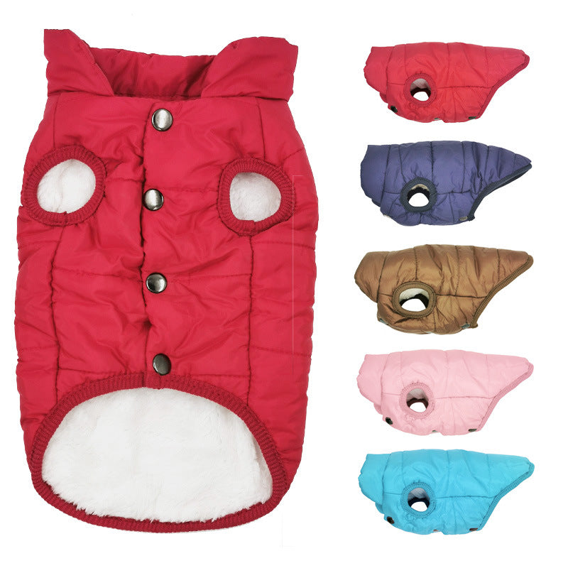 KFX-5051453 Warm Cotton Dog Vest Jacket for Autumn and Winter, Padded Lightweight Coat in Multiple Colors