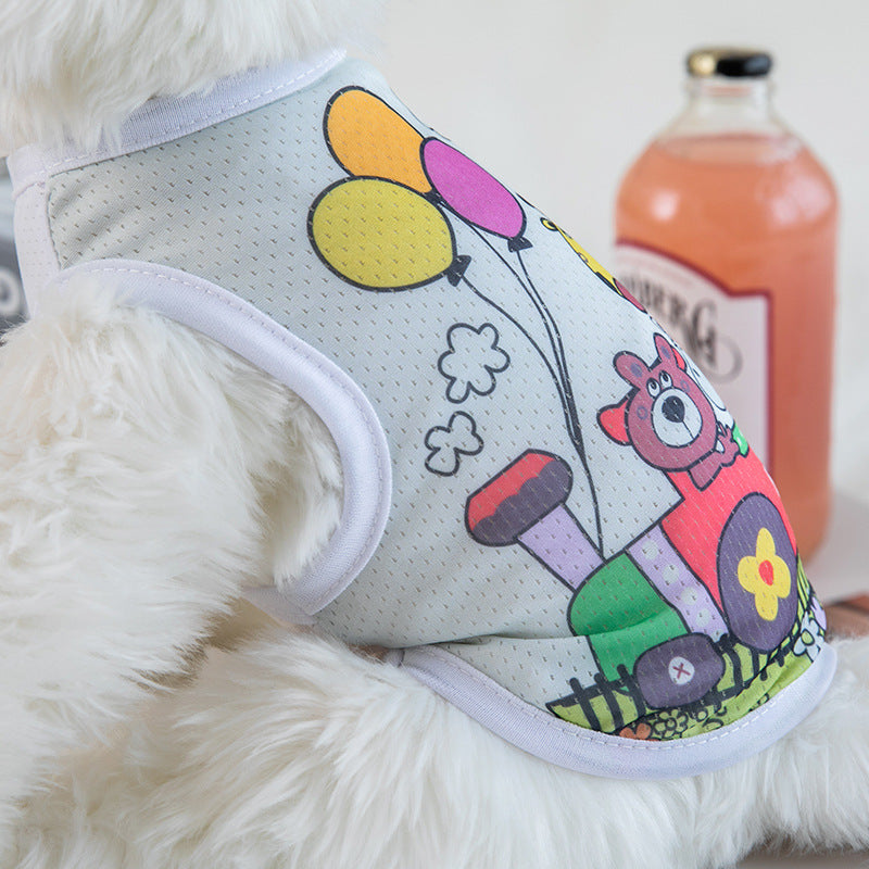 KFX-5051837 Breathable Ice Silk Cotton Pet Vest for Comfort and Style