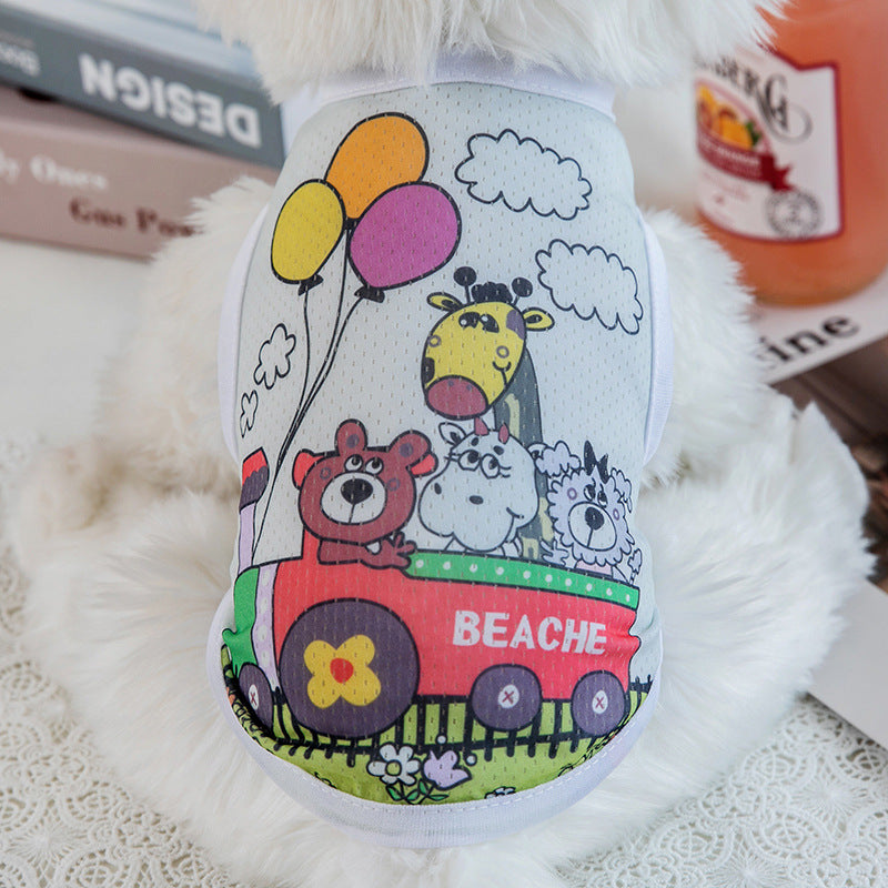 KFX-5051837 Breathable Ice Silk Cotton Pet Vest for Comfort and Style