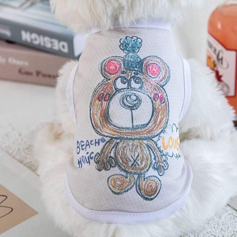 KFX-5051837 Breathable Ice Silk Cotton Pet Vest for Comfort and Style