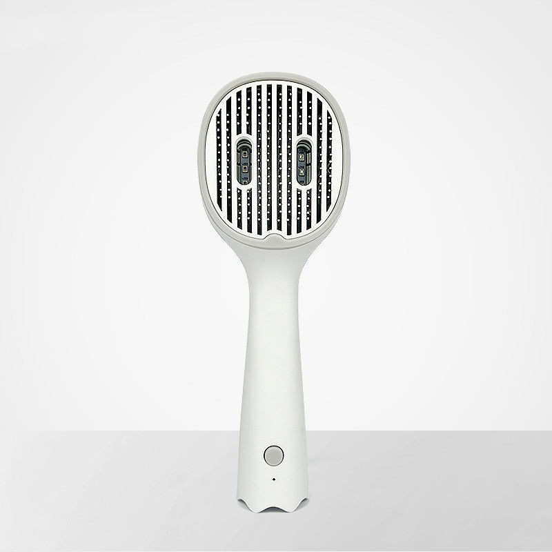 KFX-5052861 Cat and Dog Hair Comb with Sterilization Function, ABS Material - Dark Green and Gray Trim