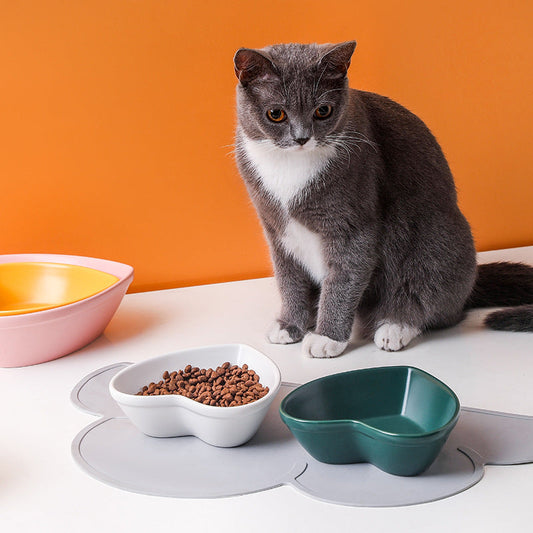 KFX-5053245 Ceramic Cat Bowl for Comfortable Eating and Reduced Whisker Stress