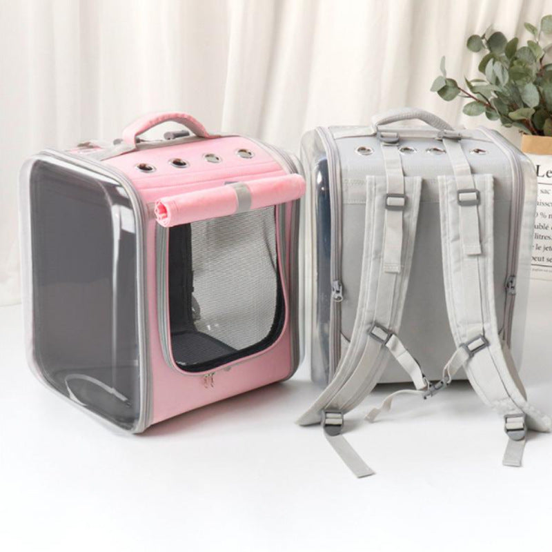 KFX-5053501 Portable PVC Cat Backpack with Laser Symphony Design - 35x30x40cm
