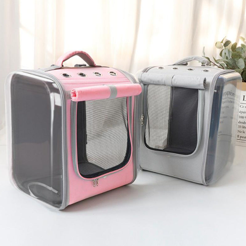 KFX-5053501 Portable PVC Cat Backpack with Laser Symphony Design - 35x30x40cm