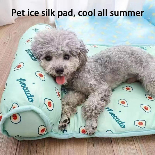 KFX-5054525 Cooling Summer Pet Pad for Dogs and Cats, Breathable and Washable Ice Silk Cotton Mat, Suitable for All Sizes