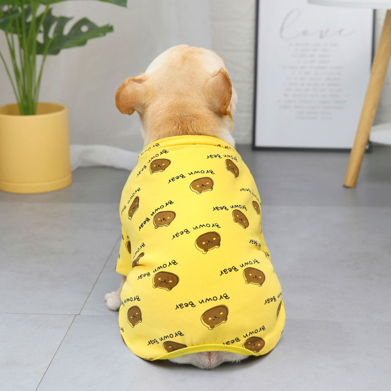 KFX-5055421 Cotton Dog Clothes for Corgis in Blue and Yellow - Available in Multiple Sizes