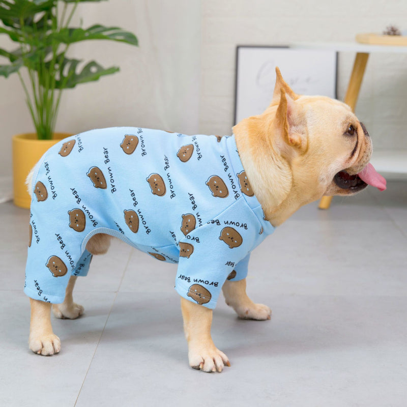 KFX-5055421 Cotton Dog Clothes for Corgis in Blue and Yellow - Available in Multiple Sizes