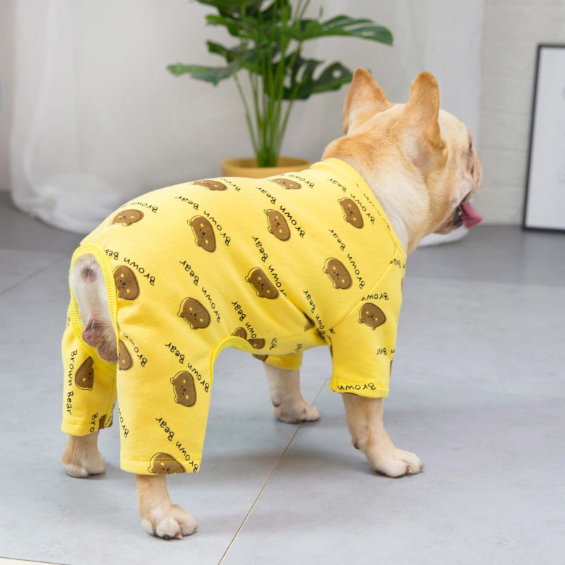 KFX-5055421 Cotton Dog Clothes for Corgis in Blue and Yellow - Available in Multiple Sizes