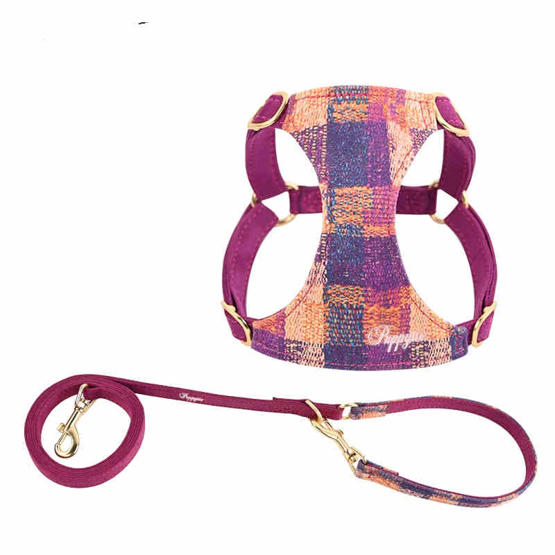 KFX-5056829 Dog Hand-Held Rope Vest for Comfortable Walking in Dark Night Blue, Spring Pink, and Sunset Purple