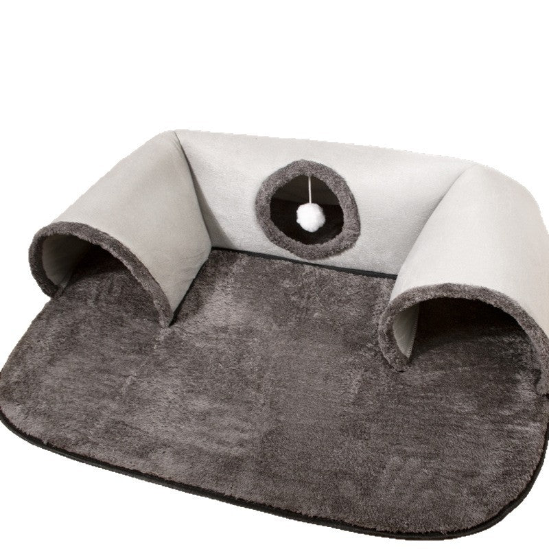 KFX-5057085 U-Shaped Cat Tunnel with Removable and Washable Cloth Cover, Available in Multiple Sizes