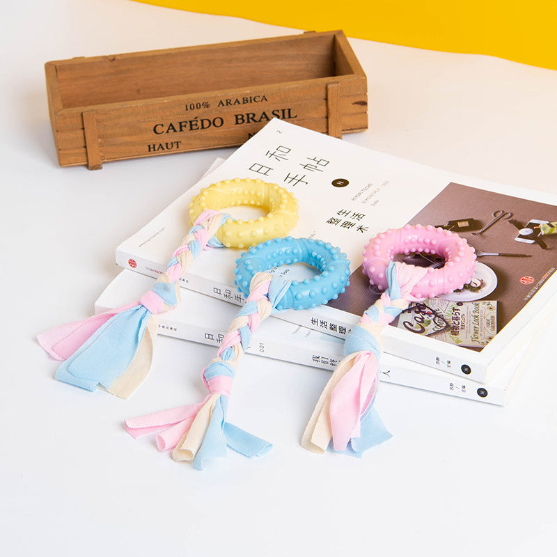 KFX-5057853 Multicolor TPR Knot Toy for Dogs and Cats - Durable Dental Chew Toy