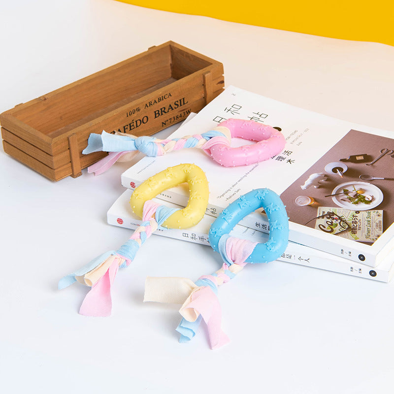 KFX-5057853 Multicolor TPR Knot Toy for Dogs and Cats - Durable Dental Chew Toy
