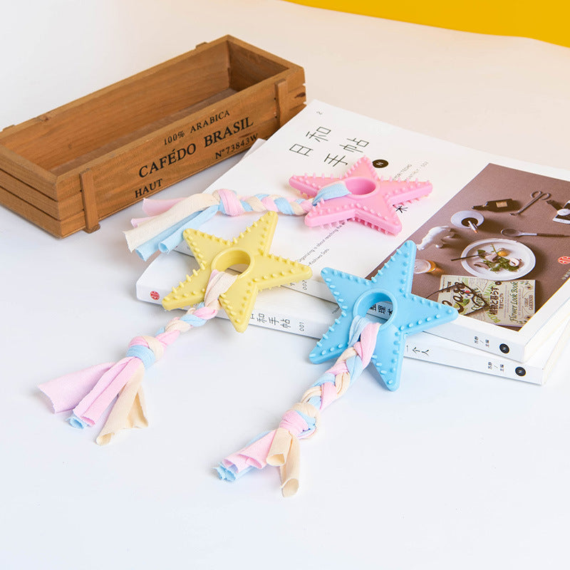 KFX-5057853 Multicolor TPR Knot Toy for Dogs and Cats - Durable Dental Chew Toy