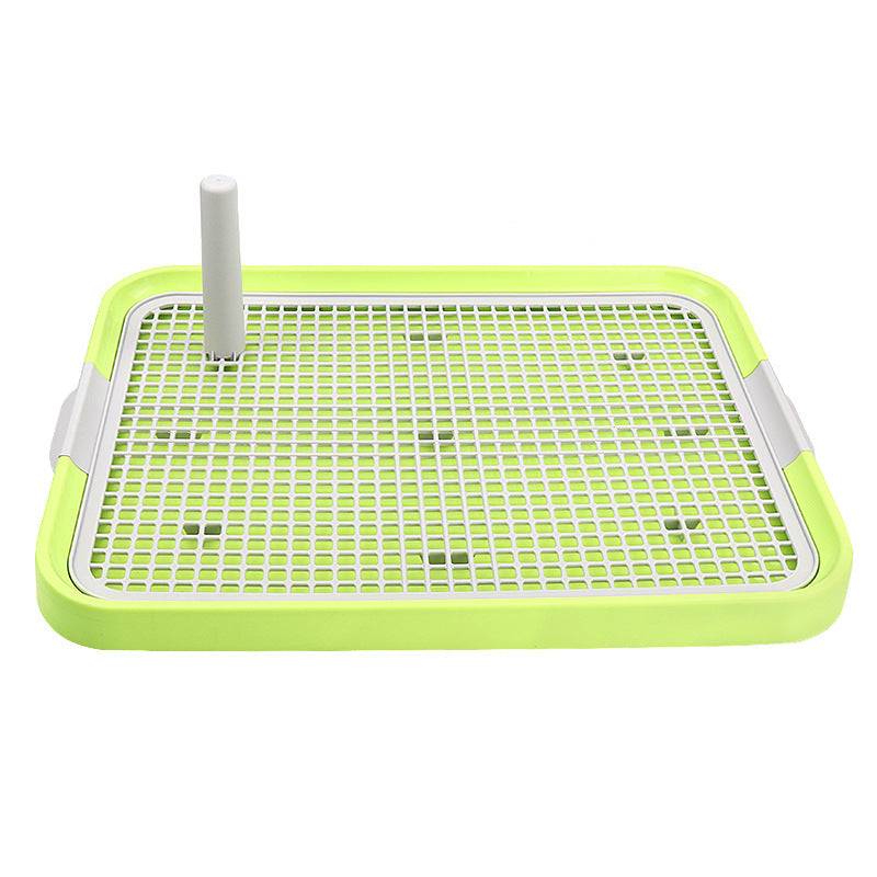 KFX-5058493 Pet Toilet with Column Bedpan in Green, Blue, or Pink - 49 x 37 cm Plastic Design