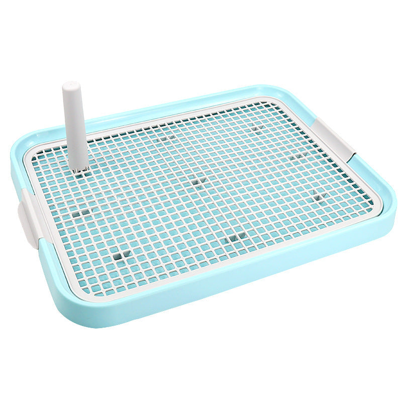 KFX-5058493 Pet Toilet with Column Bedpan in Green, Blue, or Pink - 49 x 37 cm Plastic Design