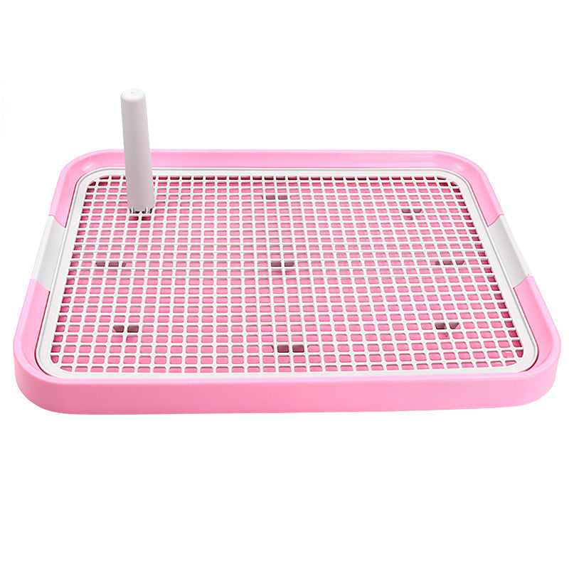 KFX-5058493 Pet Toilet with Column Bedpan in Green, Blue, or Pink - 49 x 37 cm Plastic Design
