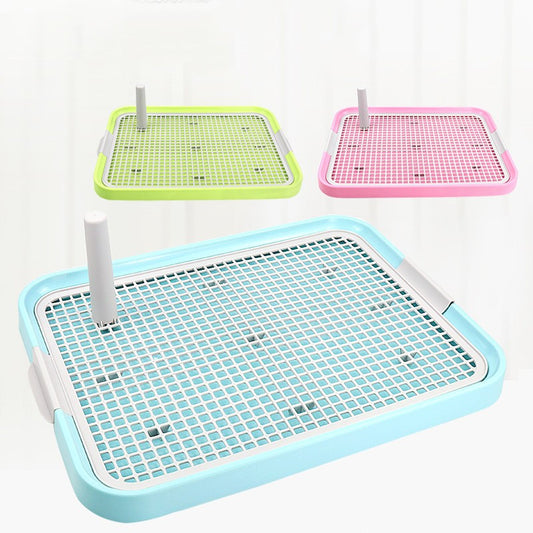 KFX-5058493 Pet Toilet with Column Bedpan in Green, Blue, or Pink - 49 x 37 cm Plastic Design