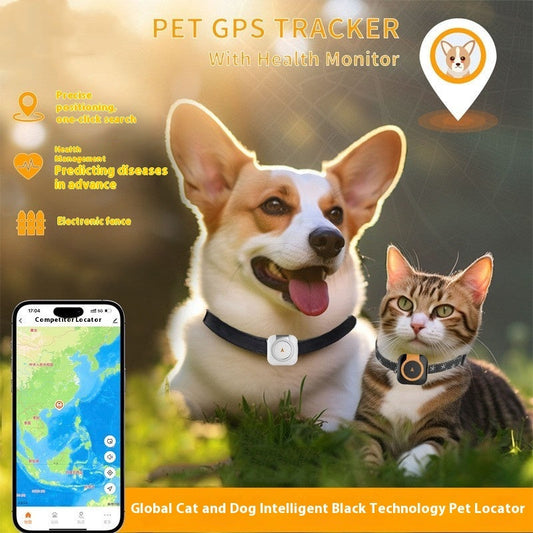 KFX-5059005 Pet GPS Tracker with Health Monitoring - Compact, Accurate Positioning 10m, Durable ABS PC Material