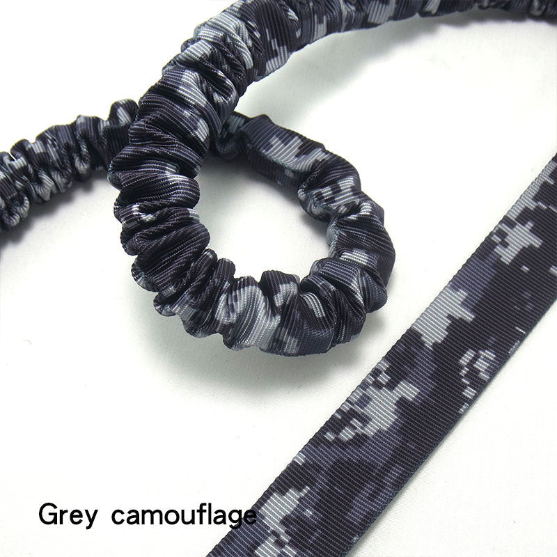 KFX-5062589 Camouflage Elastic Dog Leash with Pull Rope for Outdoor Activities
