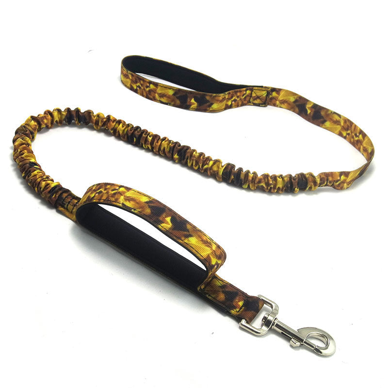 KFX-5062589 Camouflage Elastic Dog Leash with Pull Rope for Outdoor Activities