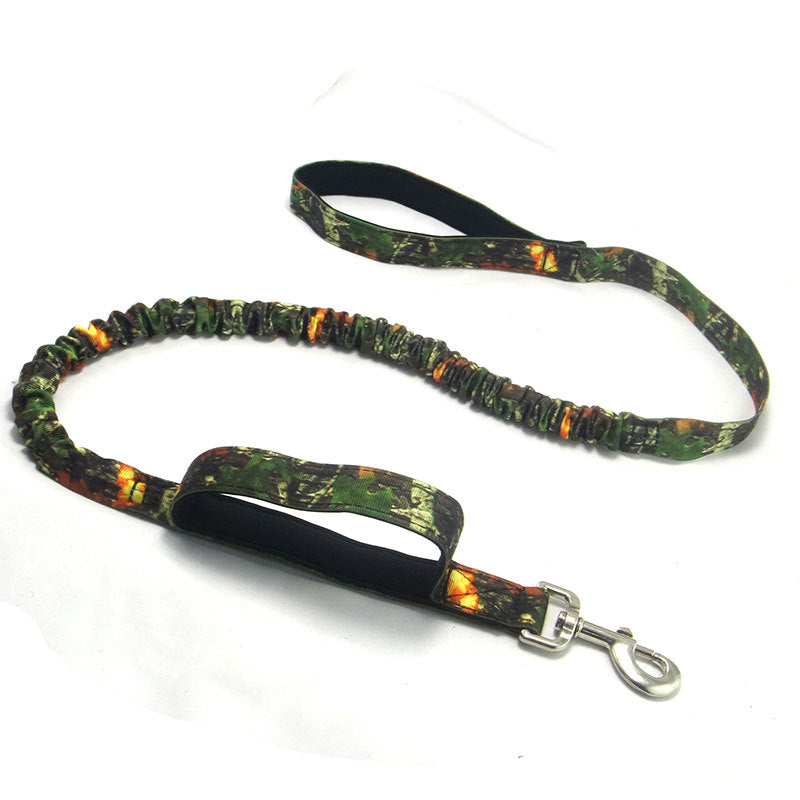 KFX-5062589 Camouflage Elastic Dog Leash with Pull Rope for Outdoor Activities