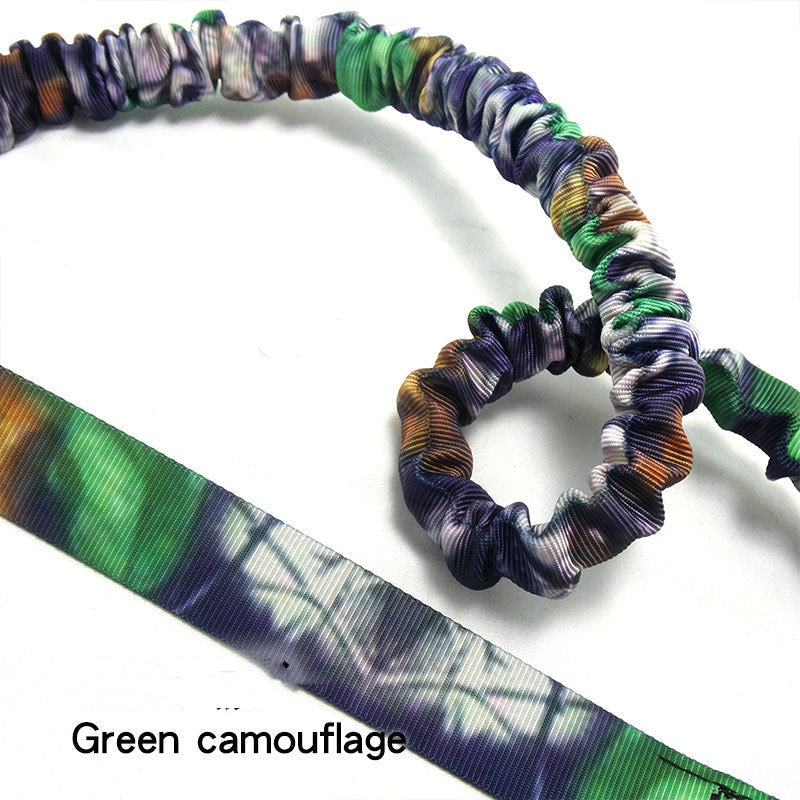 KFX-5062589 Camouflage Elastic Dog Leash with Pull Rope for Outdoor Activities